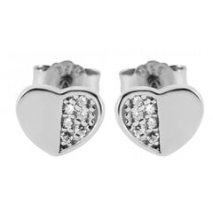 Серебряные серьги в форме сердца цена и информация | Серьги | pigu.lt