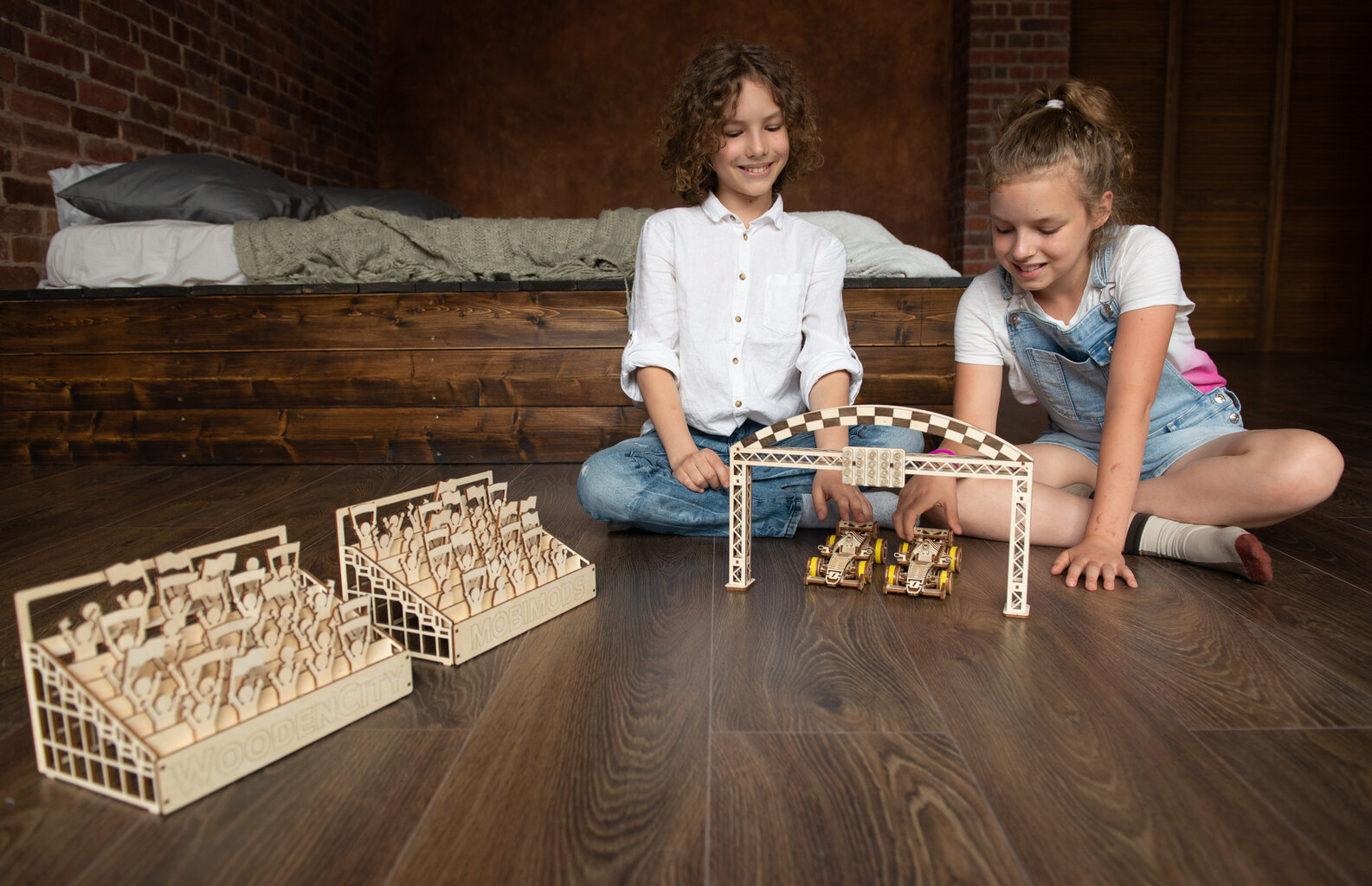 Medinis 3D konstruktorius - Wooden city Bolidas, 108 vnt kaina ir informacija | Konstruktoriai ir kaladėlės | pigu.lt