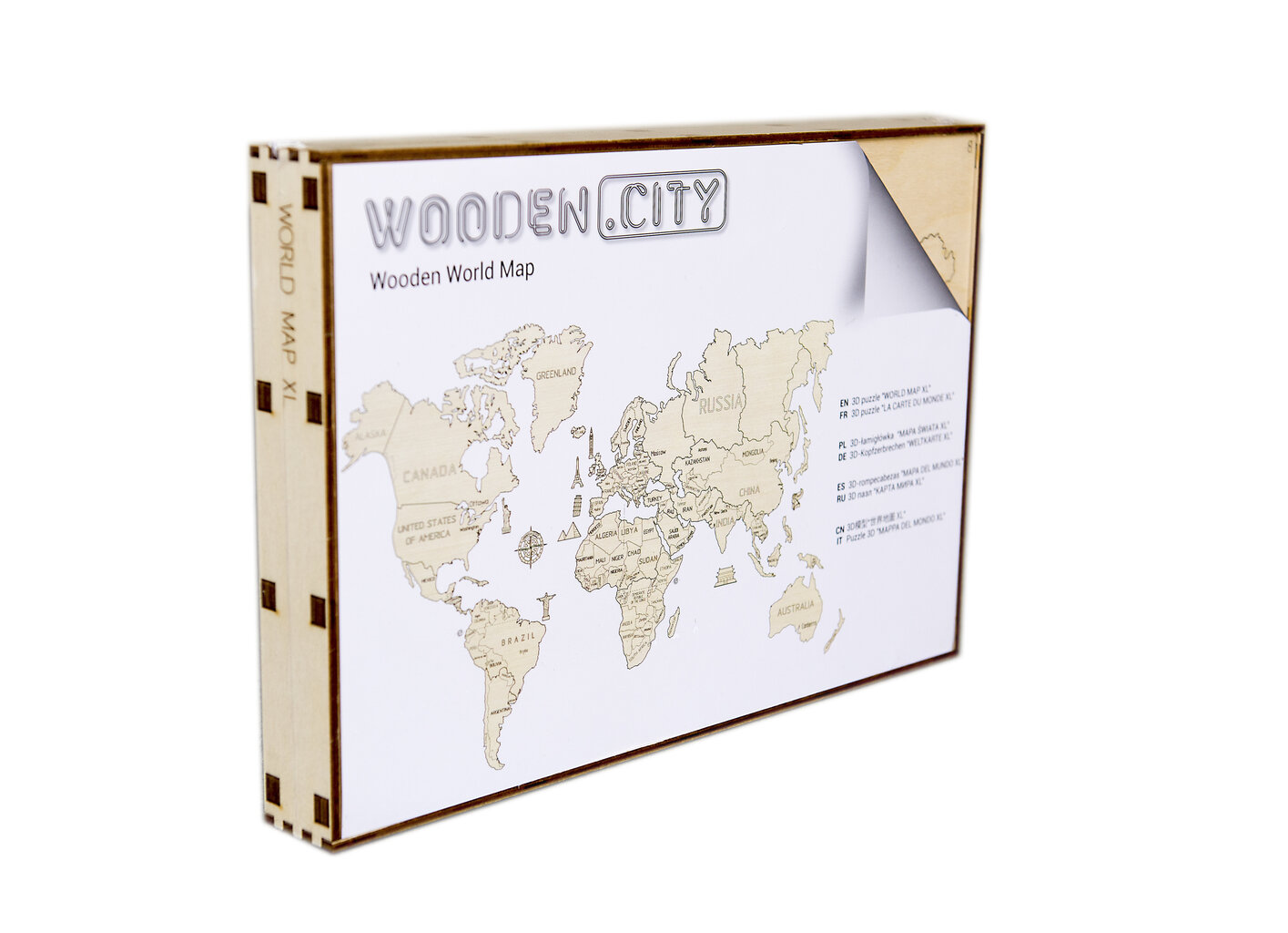 Medinis Wooden city pasaulio žemėlapis, XL dydis kaina ir informacija | Žemėlapiai | pigu.lt