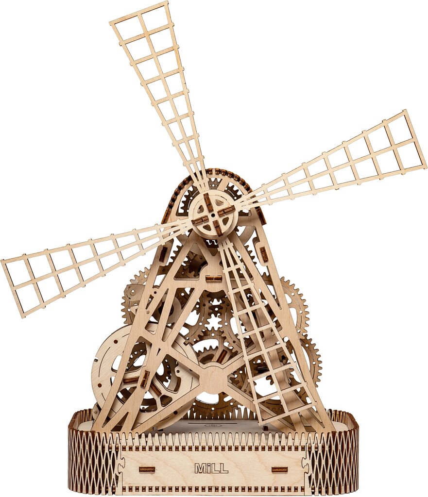 Medinė 3D dėlionė Malūnas Wooden city, 222 vnt. kaina ir informacija | Dėlionės (puzzle) | pigu.lt