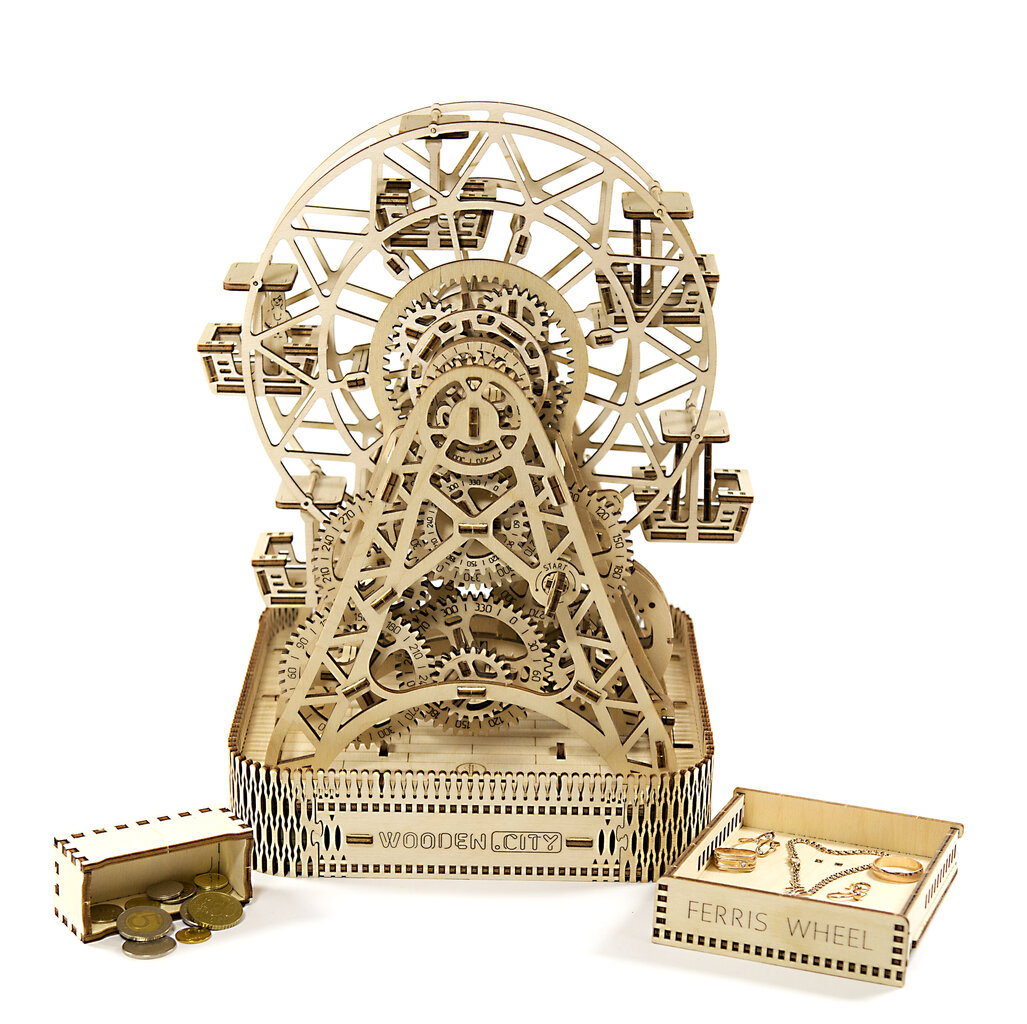 Medinis 3D Wooden city konstruktorius Apžvalgos ratas, 470 detalių kaina ir informacija | Konstruktoriai ir kaladėlės | pigu.lt