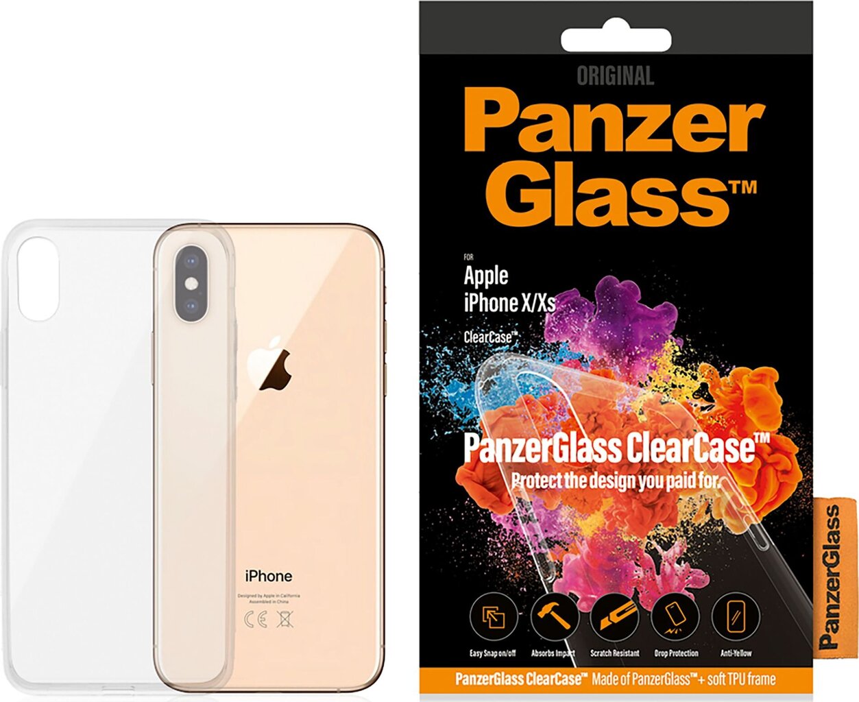 PanzerGlass ClearCase, skirtas iPhone X/Xs, skaidrus kaina ir informacija | Telefono dėklai | pigu.lt