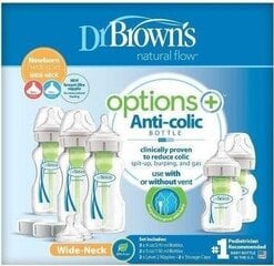 Buteliukų rinkinys Dr. Brown's Options+, WB09600, 2x150ml/3x270ml kaina ir informacija | Buteliukai kūdikiams ir jų priedai | pigu.lt