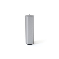 Kojelė cilindro formos 20cm metalas sidabrinis 6x6x20 kaina ir informacija | Baldinės kojelės ir kojos | pigu.lt