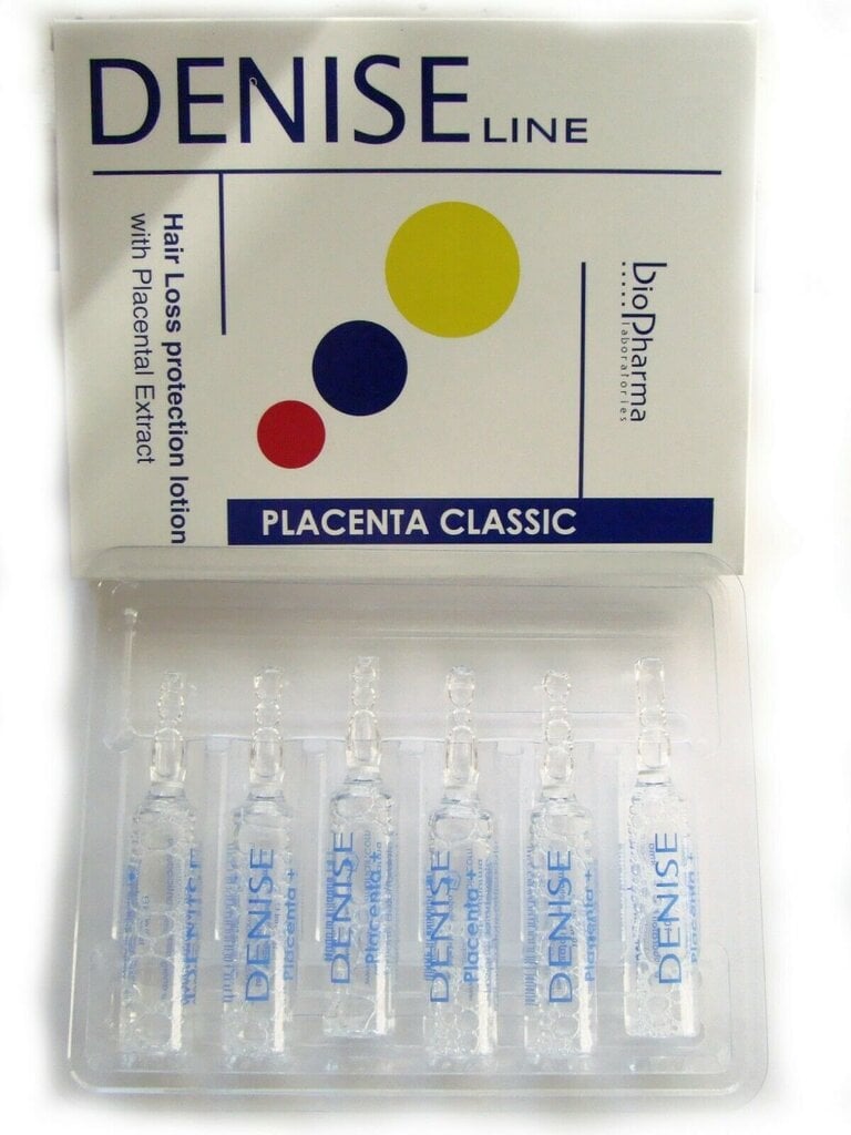 Atstatomosios ampulės su placenta nuo plaukų slinkimo Biopharma Denise Line, 6 x 10 ml цена и информация | Priemonės plaukų stiprinimui | pigu.lt