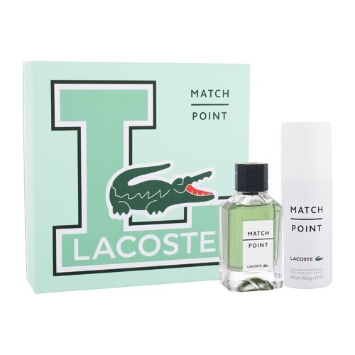 Rinkinys Lacoste vyrams: Tualetinis vanduo Match Point EDT 100 + purškiamas dezodorantas, 150 ml kaina ir informacija | Kvepalai vyrams | pigu.lt