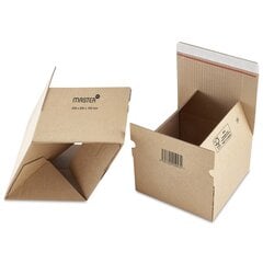 Siuntų dėžė su lipnia juostele, 200 x 200 x 100 mm (tinka L dydžio paštomatui), rudos spalvos, 1 vnt. kaina ir informacija | Kanceliarinės prekės | pigu.lt
