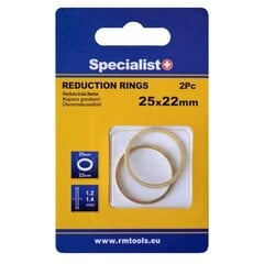Redukcinis žiedas Specialist+ 25,4x22,2x1,2/1,4 2 vnt. kaina ir informacija | Mechaniniai įrankiai | pigu.lt