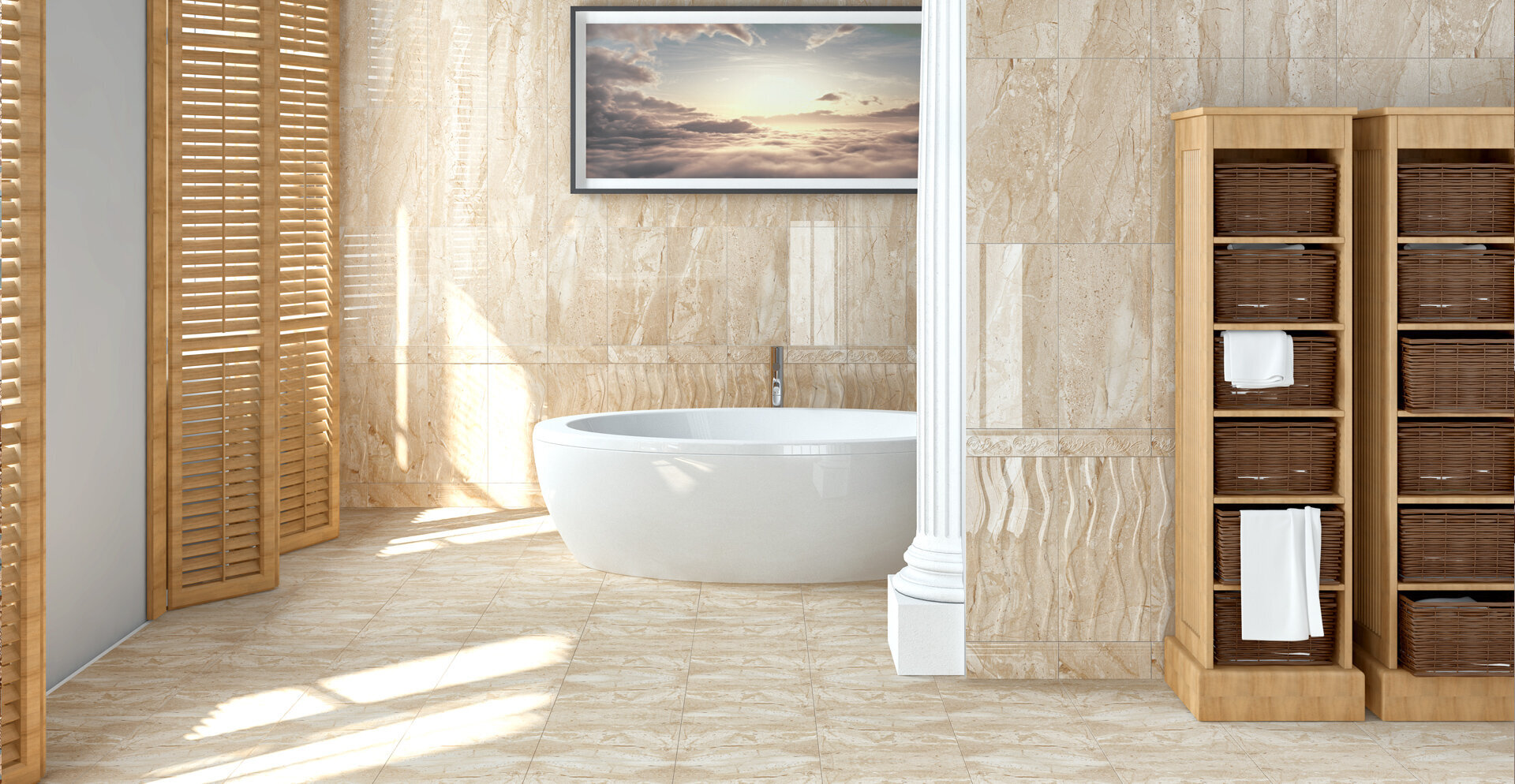 Plytelė Golden tile Petrarca décor beige Harmony dekoratyvinė juostelė 60x3 cm kaina ir informacija | Plytelės sienoms | pigu.lt