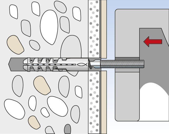 Praustuvo tvirtinimo rinkinys UX 10x140 mm, 2 vnt. kaina ir informacija | Tvirtinimo detalės | pigu.lt