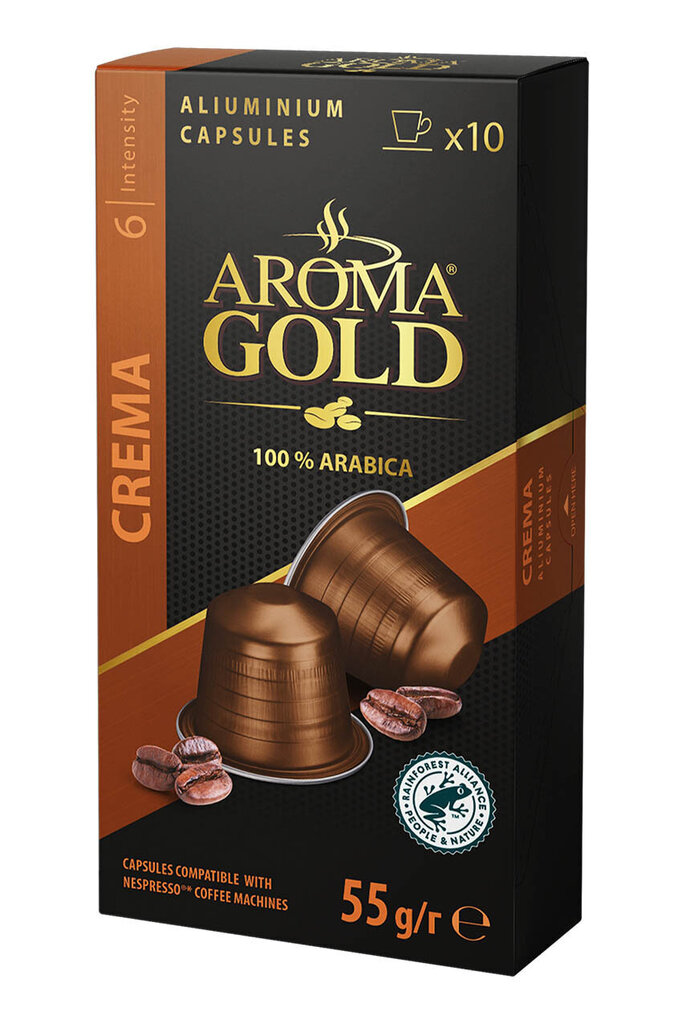 Aroma Gold Crema kavos kapsulės, 10 vnt цена и информация | Kava, kakava | pigu.lt