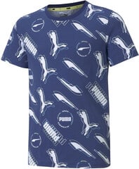 Marškinėliai berniukams Puma Alpha Aop Tee, mėlyni kaina ir informacija | Marškinėliai berniukams | pigu.lt