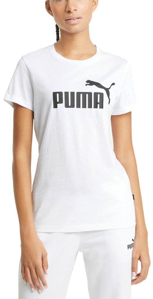 Puma marškinėliai Ess Logo Tee White kaina ir informacija | Palaidinės, marškiniai moterims | pigu.lt