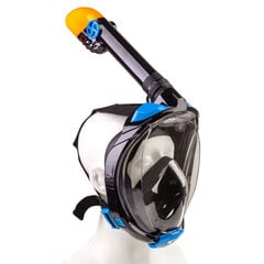 Маска полно-лицевая для плавания Scorpena Swim L/XL, черная-синяя цена и информация | Маски для дайвинга | pigu.lt