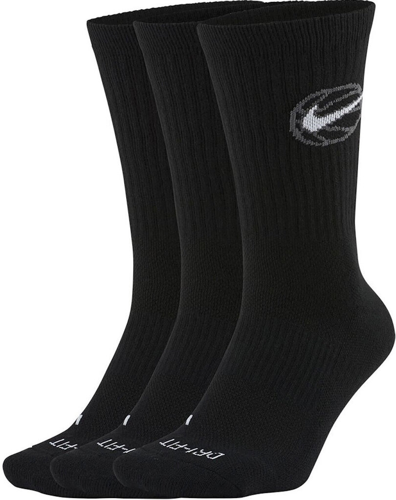 Kojinės vyrams Nike U Nk Crew Everyday Bball, juodos kaina ir informacija | Vyriškos kojinės | pigu.lt