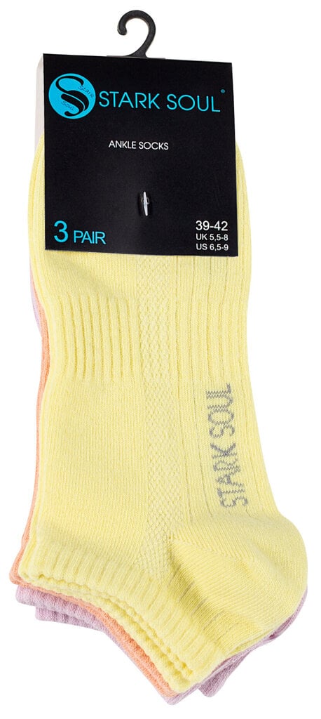 Trumpos kojinės moterims su šukuotine medvilne Stark Soul 2124, 3 poros, spalvotos цена и информация | Moteriškos kojinės | pigu.lt