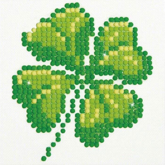 Deimantinė mozaika Four Leaaf Clover, 10x10 kaina ir informacija | Deimantinės mozaikos | pigu.lt