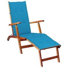 Lauko terasos kėdė su pakoja ir pagalvėle, ruda цена и информация | Шезлонги | pigu.lt