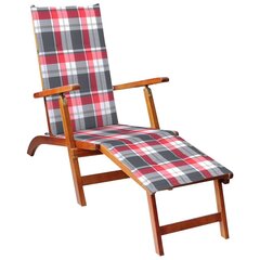 Lauko terasos kėdė su pakoja ir pagalvėle, rudas цена и информация | Шезлонги | pigu.lt
