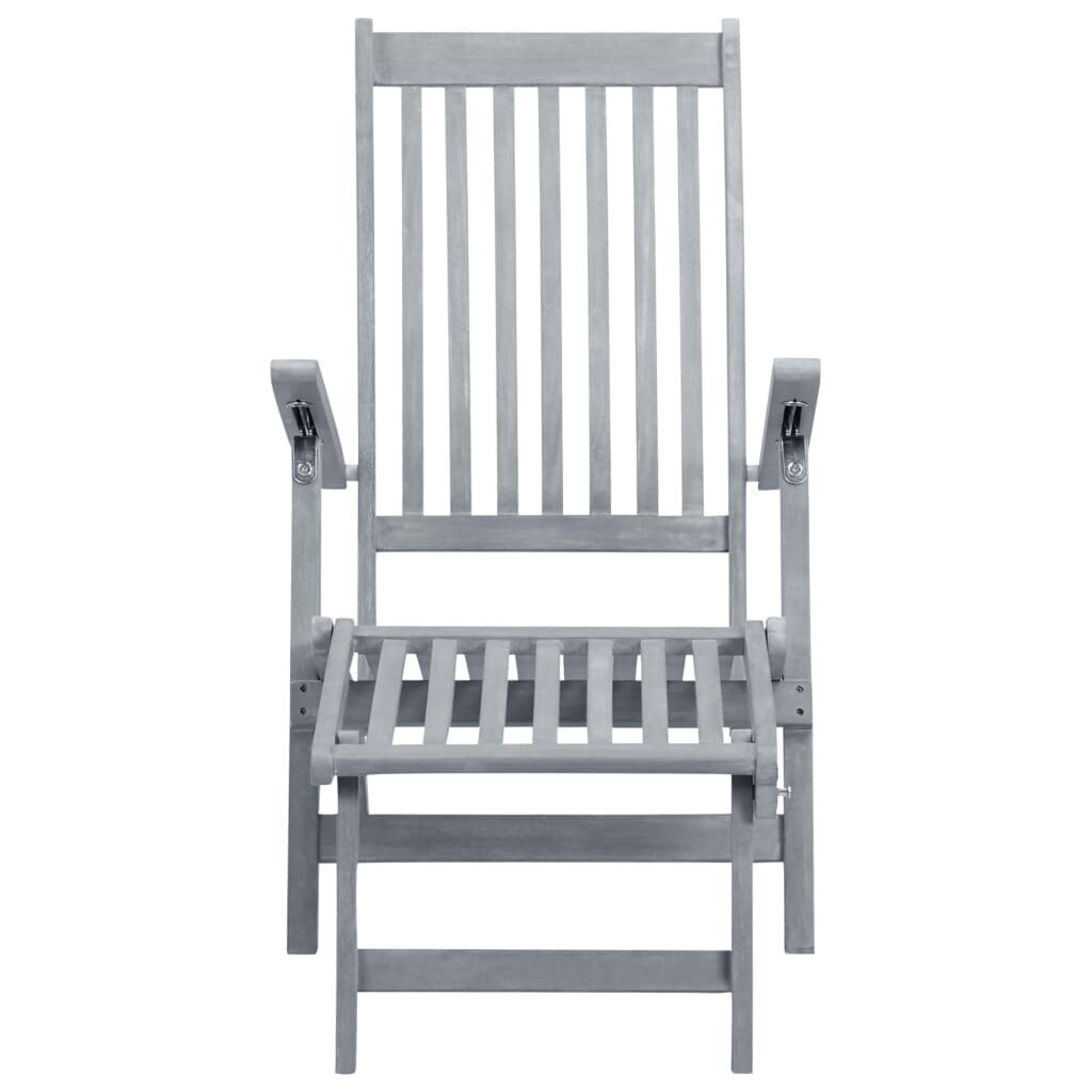 Lauko terasos kėdė su pakoja ir pagalvėle, pilka kaina ir informacija | Lauko kėdės, foteliai, pufai | pigu.lt