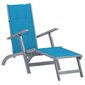 Lauko terasos kėdė su pakoja ir pagalvėle, pilka kaina ir informacija | Lauko kėdės, foteliai, pufai | pigu.lt