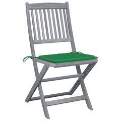 Sulankstomos lauko kėdės su pagalvėmis, 4vnt., pilkos kaina ir informacija | Lauko kėdės, foteliai, pufai | pigu.lt