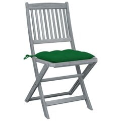 Sulankstomos lauko kėdės su pagalvėmis, 4 vnt., pilkos kaina ir informacija | Lauko kėdės, foteliai, pufai | pigu.lt