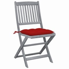 Sulankstomos lauko kėdės su pagalvėmis, 4 vnt, pilkos kaina ir informacija | Lauko kėdės, foteliai, pufai | pigu.lt