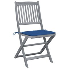 Sulankstomos lauko kėdės su pagalvėmis, 6 vnt., pilkos kaina ir informacija | Lauko kėdės, foteliai, pufai | pigu.lt