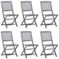 Sulankstomos lauko kėdės su pagalvėmis, 6vnt., pilkos цена и информация | Lauko kėdės, foteliai, pufai | pigu.lt