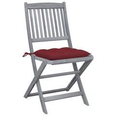 Sulankstomos lauko kėdės su pagalvėmis, 6vnt., pilkos kaina ir informacija | Lauko kėdės, foteliai, pufai | pigu.lt