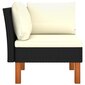 vidaXL Kampinė sofa, poliratanas ir eukalipto medienos masyvas цена и информация | Lauko kėdės, foteliai, pufai | pigu.lt