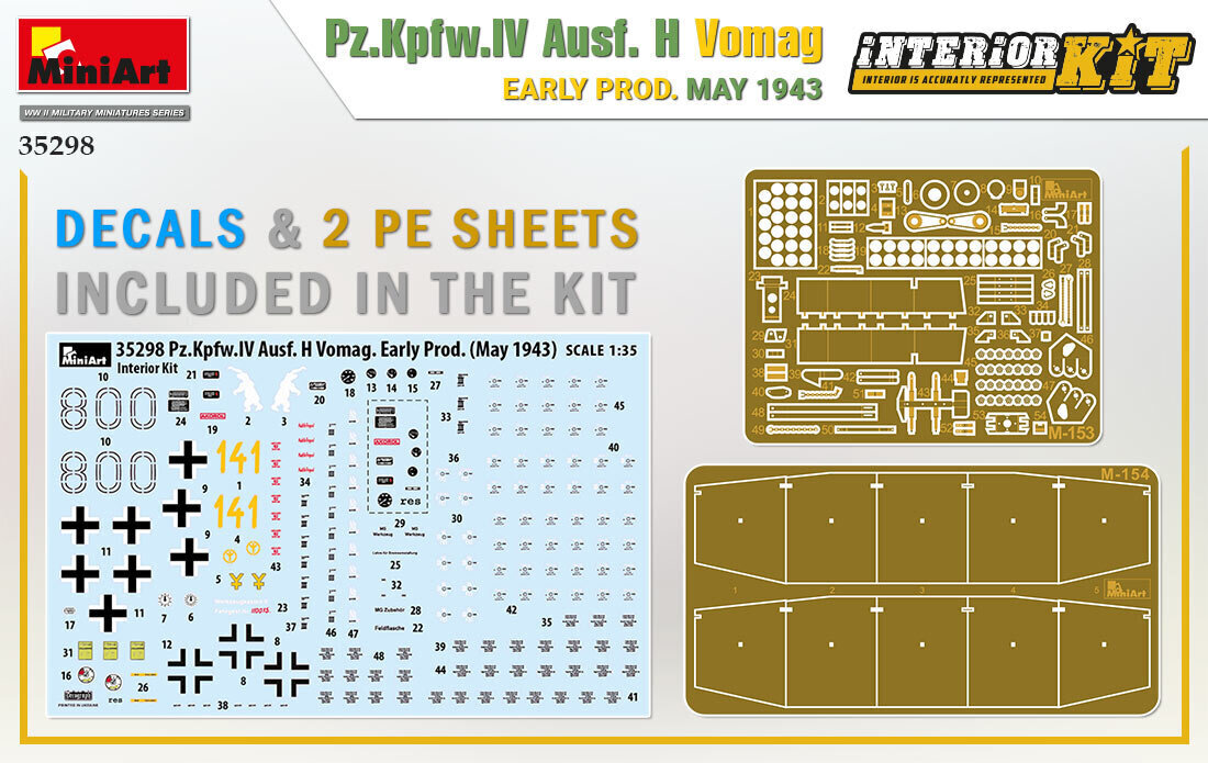 Klijuojamas modelis MiniArt 35298 Pz.Kpfw.IV Ausf. H Vomag. Early Prod. (May 1943) Interior Kit 1/35 kaina ir informacija | Klijuojami modeliai | pigu.lt