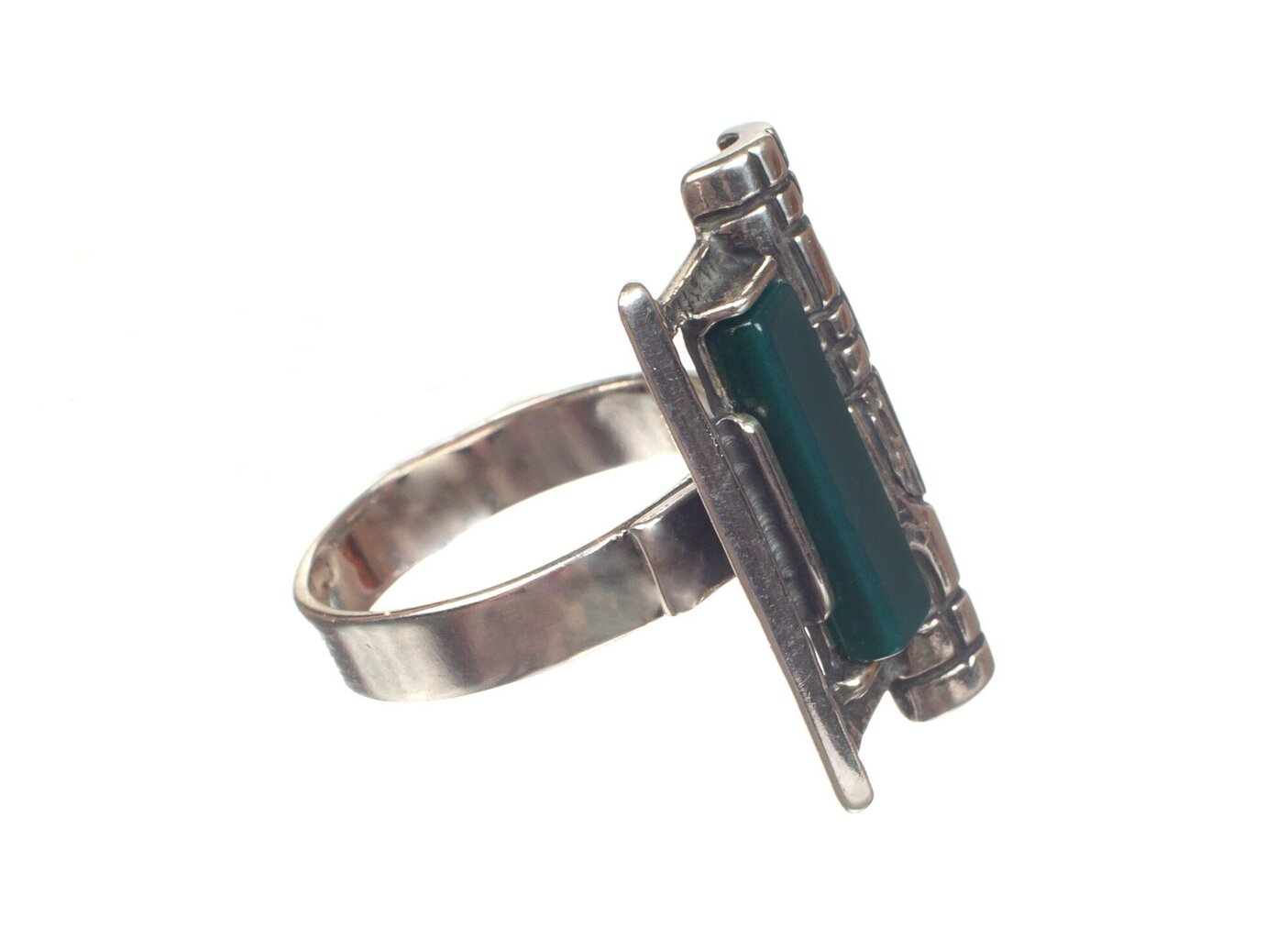 Sidabro žiedas „Smaragdo šalis" цена и информация | Žiedai | pigu.lt