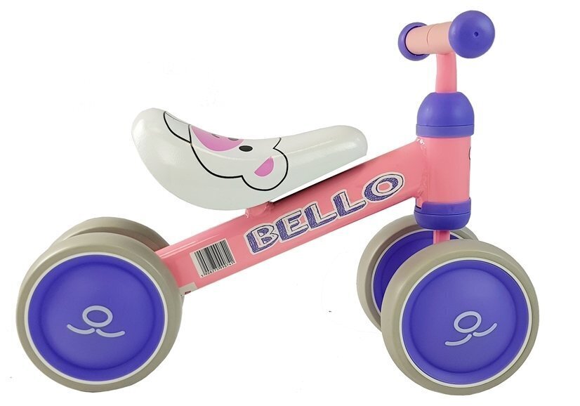 Balansinis dviratis dvigubais ratais Bello, rožinis kaina ir informacija | Balansiniai dviratukai | pigu.lt