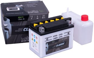 Akumuliatorius motociklams intAct Battery-Power Classic CB4L-B 12V 4Ah c20 20A kaina ir informacija | Moto akumuliatoriai | pigu.lt