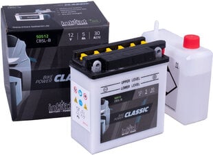 Аккумулятор для мотоциклов intAct Battery-Power Classic (CB5L-B) 12V 5Ah (c20) 30A (EN) цена и информация | Мото аккумуляторы | pigu.lt