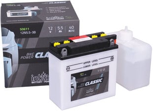 Аккумулятор для мотоциклов intAct Battery-Power Classic (12N5.5-3B) 12V 5,5Ah (c20) 40A (EN) цена и информация | Мото аккумуляторы | pigu.lt