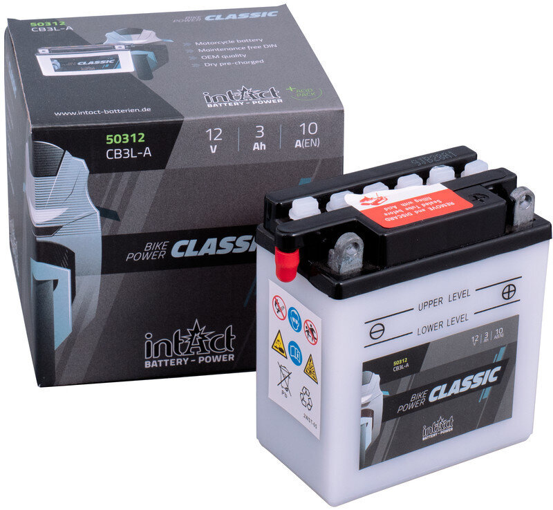 Akumuliatorius motociklams intAct Battery-Power Classic CB3L-A 12V 3Ah kaina ir informacija | Moto akumuliatoriai | pigu.lt