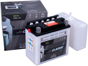 Аккумулятор для мотоциклов intAct Battery-Power Classic (CB9L-A2) 12V 9Ah (c20) 80A (EN) цена и информация | Мото аккумуляторы | pigu.lt