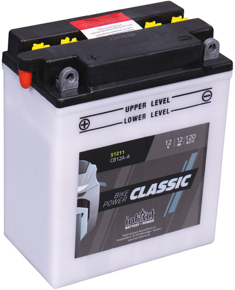 Akumuliatorius motociklams intAct Battery-Power Classic CB12A-A 12V 12Ah c20 120A kaina ir informacija | Moto akumuliatoriai | pigu.lt