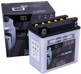 Аккумулятор для мотоциклов intAct Battery-Power Classic (CB9A-A) 12V 9Ah (c20) 80A (EN) цена и информация | Мото аккумуляторы | pigu.lt