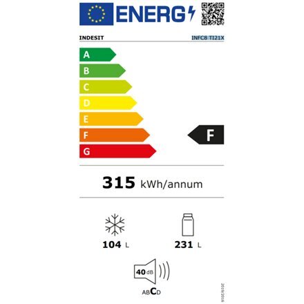 INDESIT INFC8 TI21X kaina ir informacija | Šaldytuvai | pigu.lt