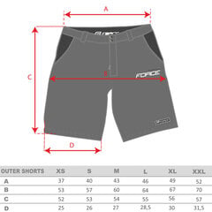 Šortai Force, juodi цена и информация | Одежда для велосипедистов | pigu.lt