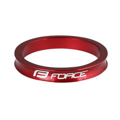 Vairo kolonėlės žiedas Force 1 1/8" 5mm (aliuminis, raudonas) цена и информация | Другие запчасти для велосипеда | pigu.lt