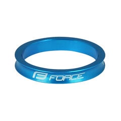 Vairo kolonėlės žiedas Force 1 1/8" 5mm (aliuminis, mėlynas) kaina ir informacija | Kitos dviračių dalys | pigu.lt