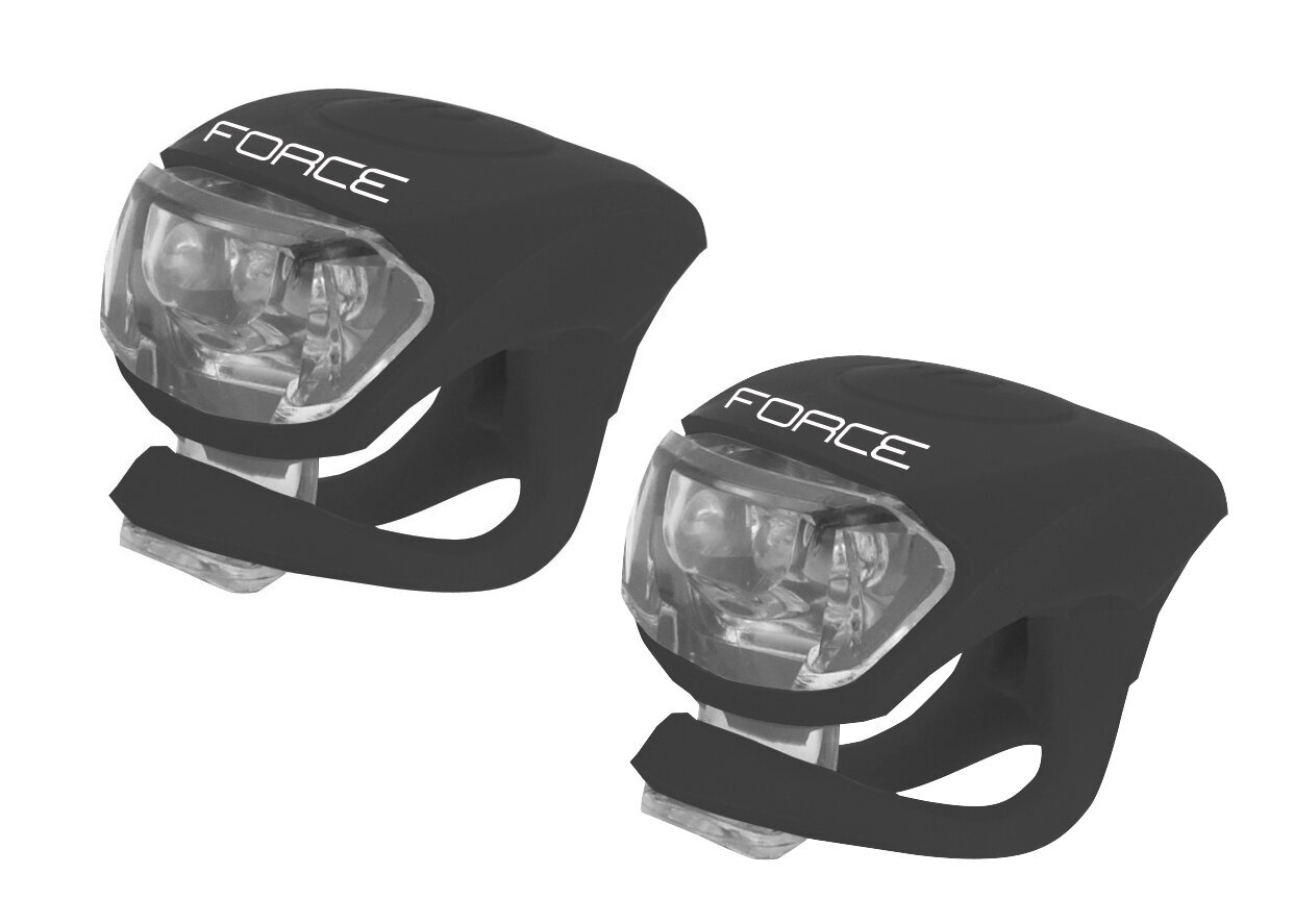Žibintų komplektas Force 2 LED (juodas, priekinis+galinis) kaina ir informacija | Žibintai ir atšvaitai dviračiams | pigu.lt