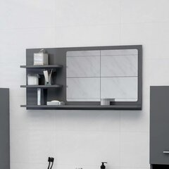 Vonios kambario veidrodis, pilkas, 90x10,5x45cm, blizgus kaina ir informacija | Vonios spintelės | pigu.lt