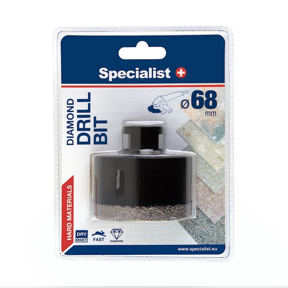 Deimantinis grąžtas Specialist+ D68 M14 kaina ir informacija | Mechaniniai įrankiai | pigu.lt