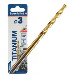 Metalinis grąžtas Specialist+ Titan, 3 mm kaina ir informacija | Mechaniniai įrankiai | pigu.lt